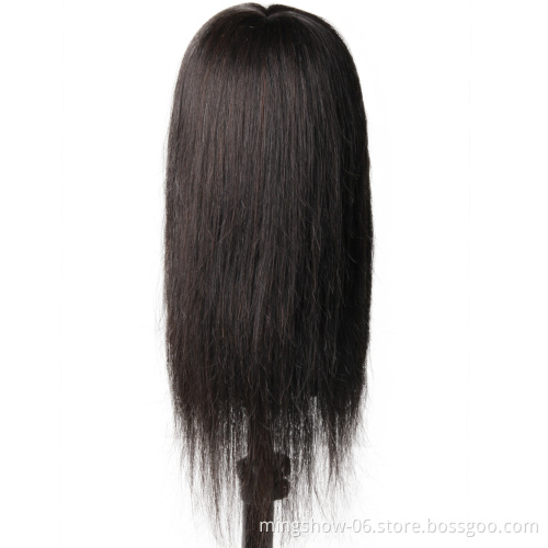 100% human hair training mannequin cutting head with long hair